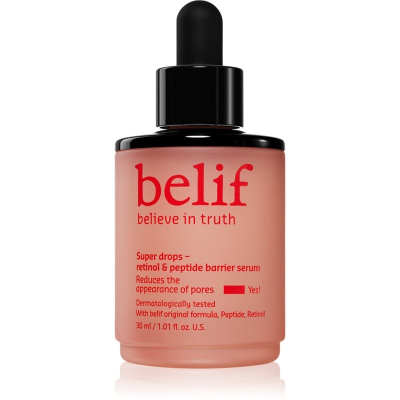 belif Super Drops Retinol & Peptide Barrier Serum интензивен стягащ серум с пептиди