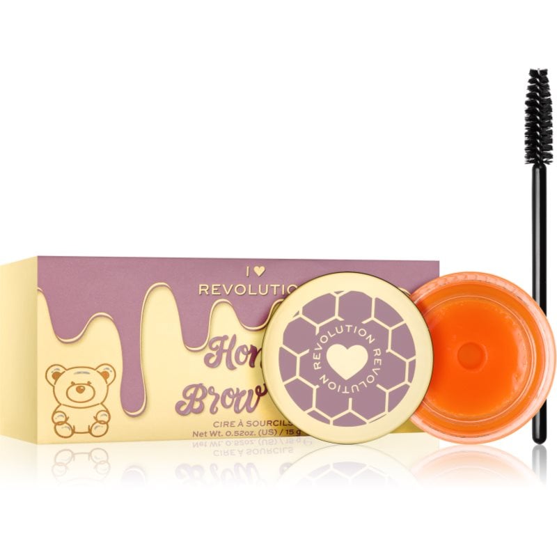 I Heart Revolution Honey Bear фиксиращ восък за вежди с четка