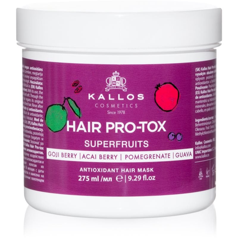 Kallos Hair Pro-Tox Superfruits регенерираща маска за уморена коса без блясък