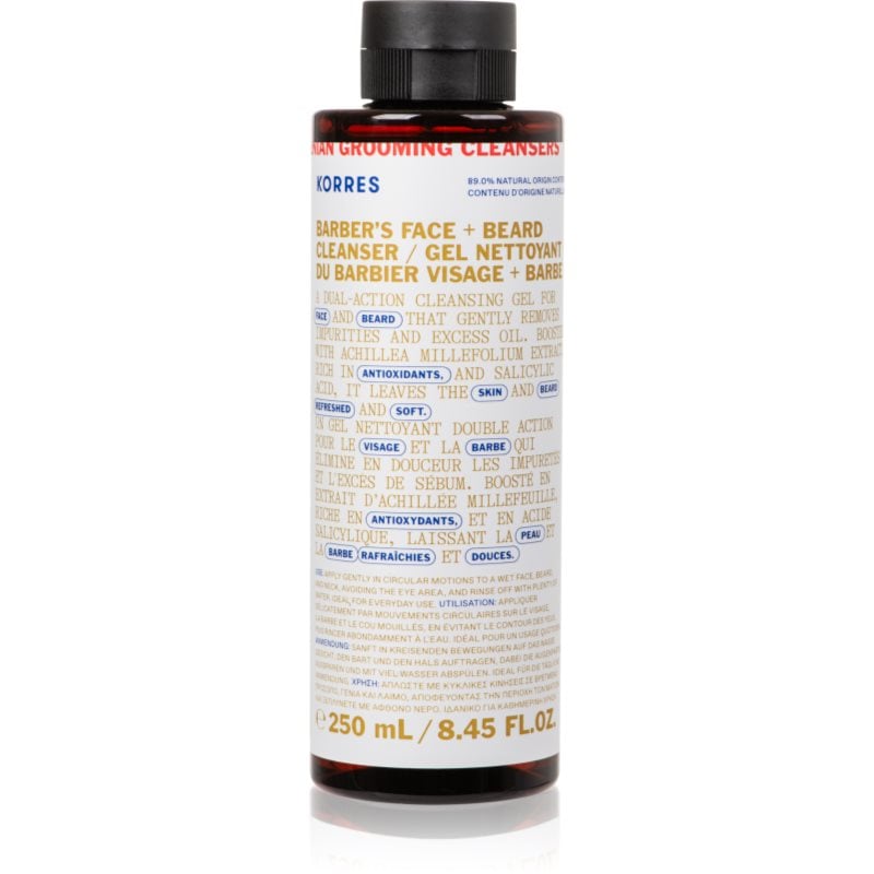 Korres Athenian Grooming почистващ гел за зоната на лицето и брадата