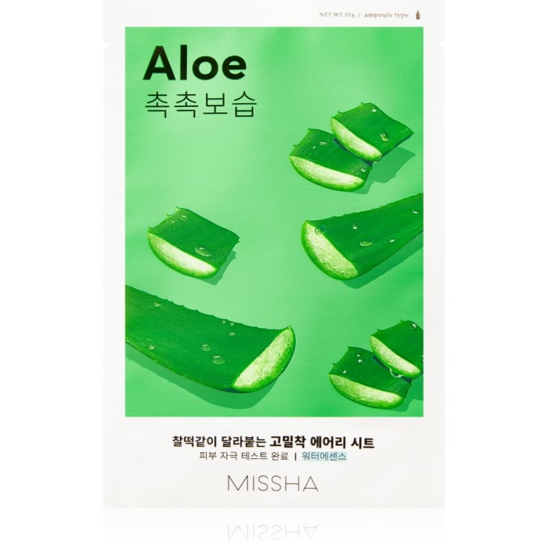 Missha Airy Fit Aloe платнена маска за лице с хидратиращ и успокояващ ефект