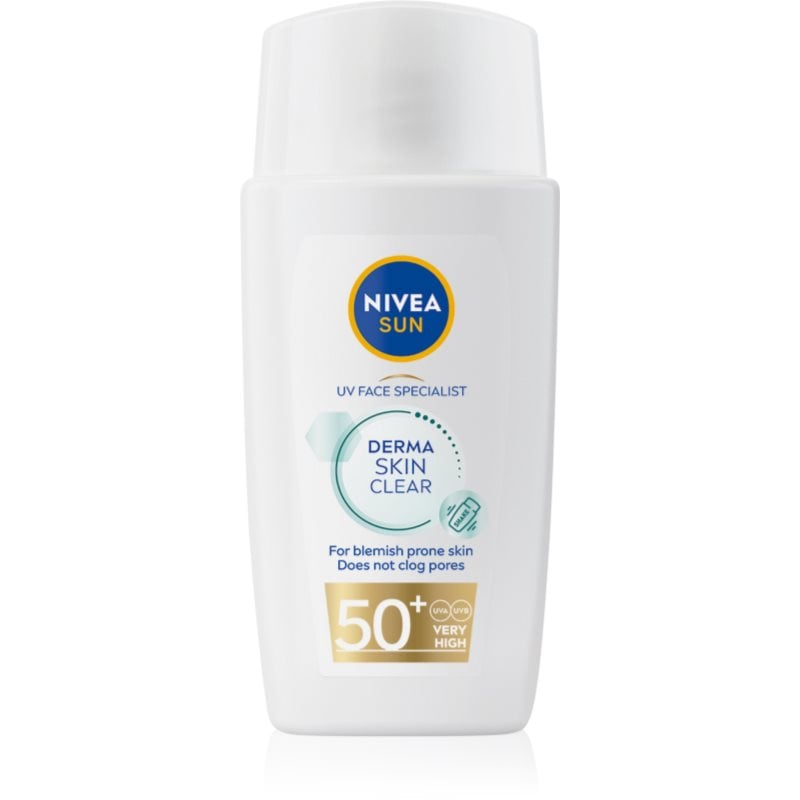 Nivea SUN Derma Skin Clear крем за лице за слънчеви бани за кожа с несъвършенства SPF 50+