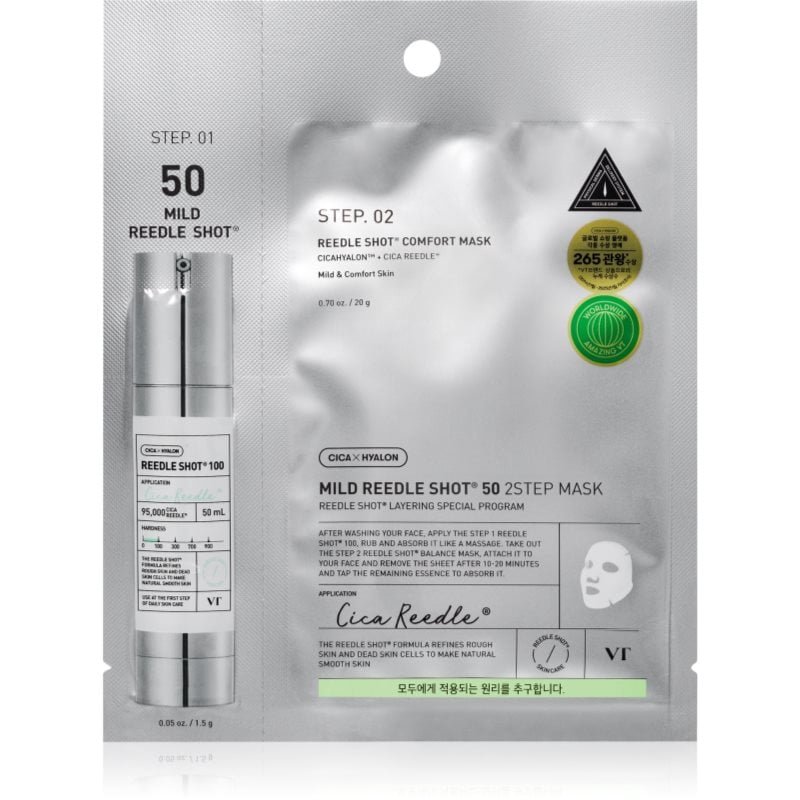 VT Cosmetics Reedle Shot 50 2-Step Mask интензивна възстановяваща маска за двуфазно третиране на кожата на лицето